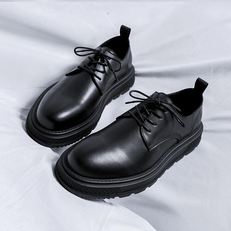 

Мода Новые тенденции Мужская обувь для отдыха и бизнеса Мужская мода Британская кожаная обувь на шнуровке Ретро мода Вечеринка Свадьба Толстая подошва Мужская обувь 44 чёрный