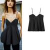 Summer New Product Women's Clothes French Style Design Niche Style Backless Slip Dress Hem V Neck Tops 2731087