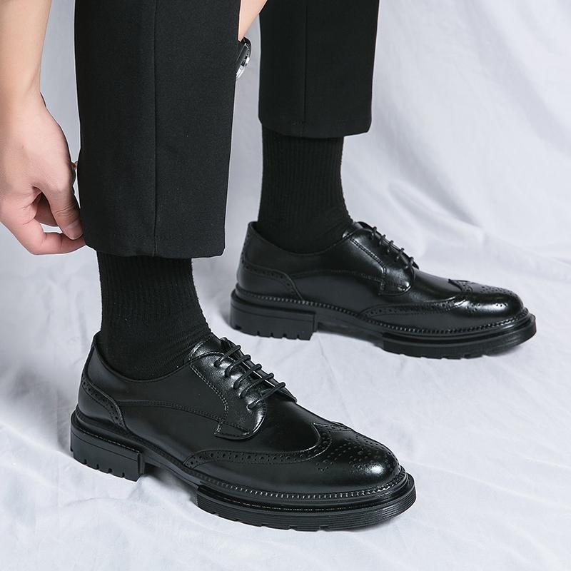 Fashion Men Formal Shoes High Heels Business Dress Shoes Male Oxfords Pointed Toe Formal Shoe for Man Luxury Wedding Party Leather Shoe