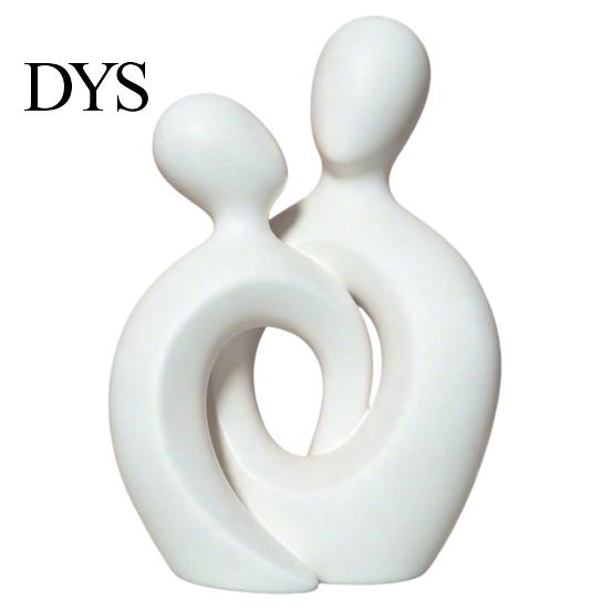 Figurina di Coppia Romantica per Arredamento Casa Statua Astratta, Decorazione in Resina Dorata, Accenti Creativi Moderni da Tavolo Scultura Centrale per Ingresso