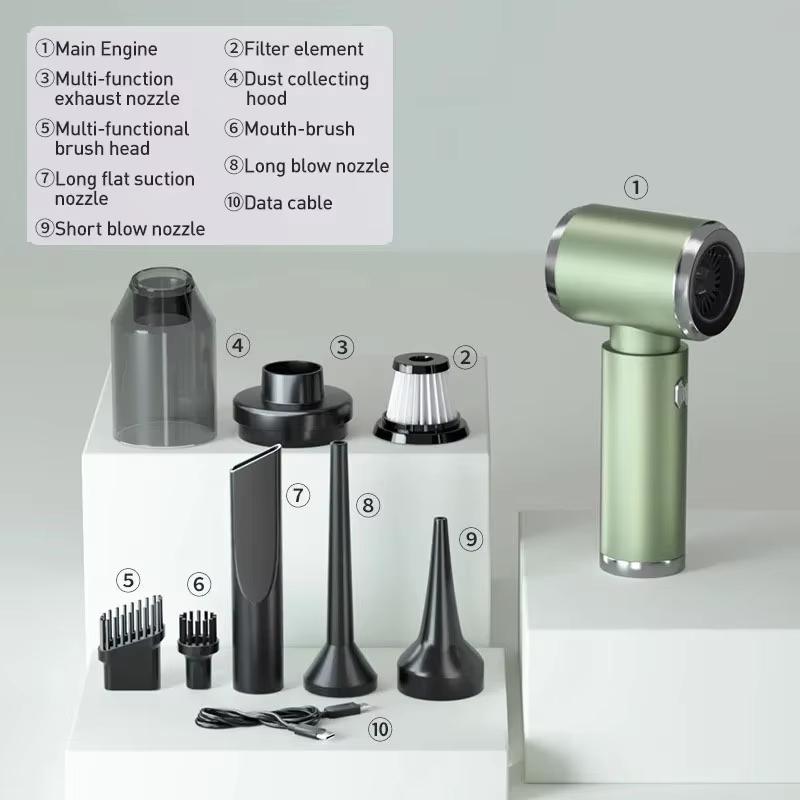 Car Vacuum Cleaner 14000PA Strong Suction Cordless Vacuum Cleaner Wireless Handheld Mini Hair Dryer Applicable  Appliances Wet and Dry