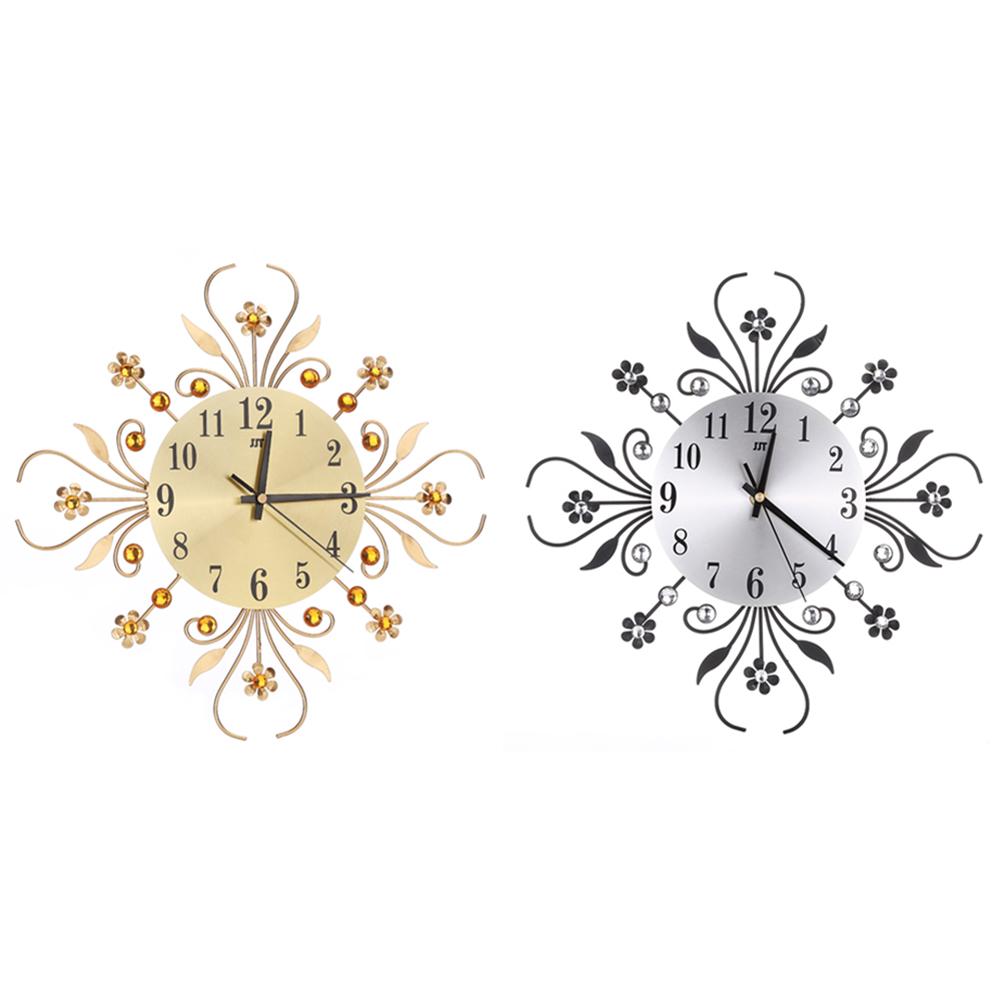 Vintage Metal Art Wyciszenie Zegar ścienny Kryształowy duży zegar ścienny Zegar Home Decor