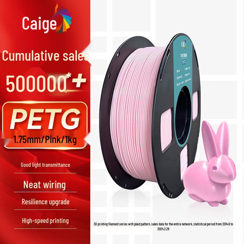 CaiGE 1.75mm PETG 3D Printer Filament CN Plug (adapter Included)