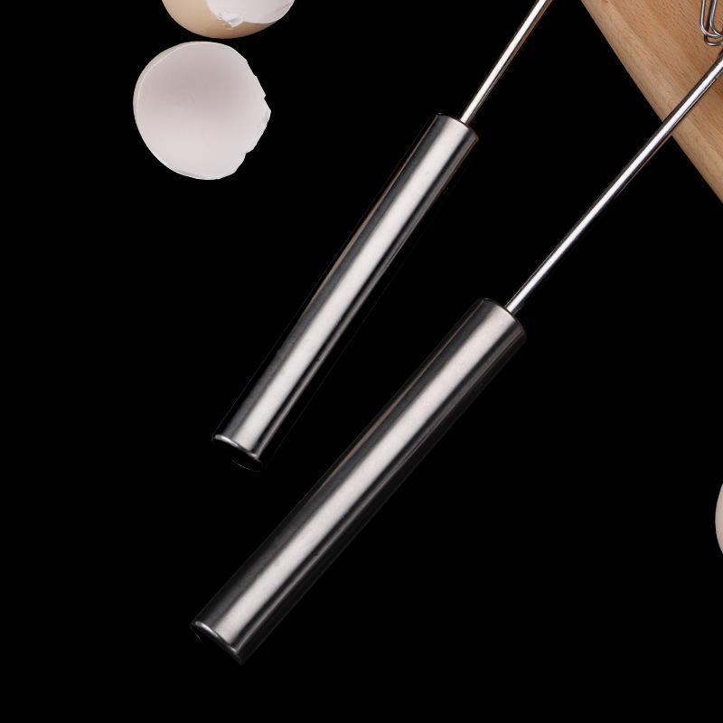 Stainless steel semi-automatic egg beater household press rotating egg beater baking tool cream egg mixer