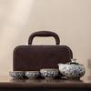 Tao Zhi De Blue & White Ru Kiln Portable Tea Set