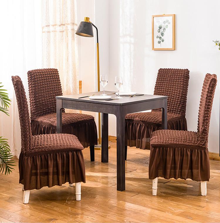 Thickened 3D Bubble Yarn Lace Skirt Chair Cover Home Universal All-inclusive Stretch One-piece Dining Chair Decorative Cover