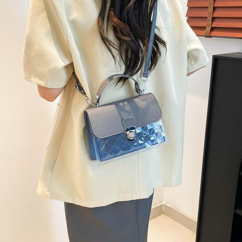 2025 new messenger bag women's fashion high sense translucent versatile single shoulder portable diagonal span saddle bag