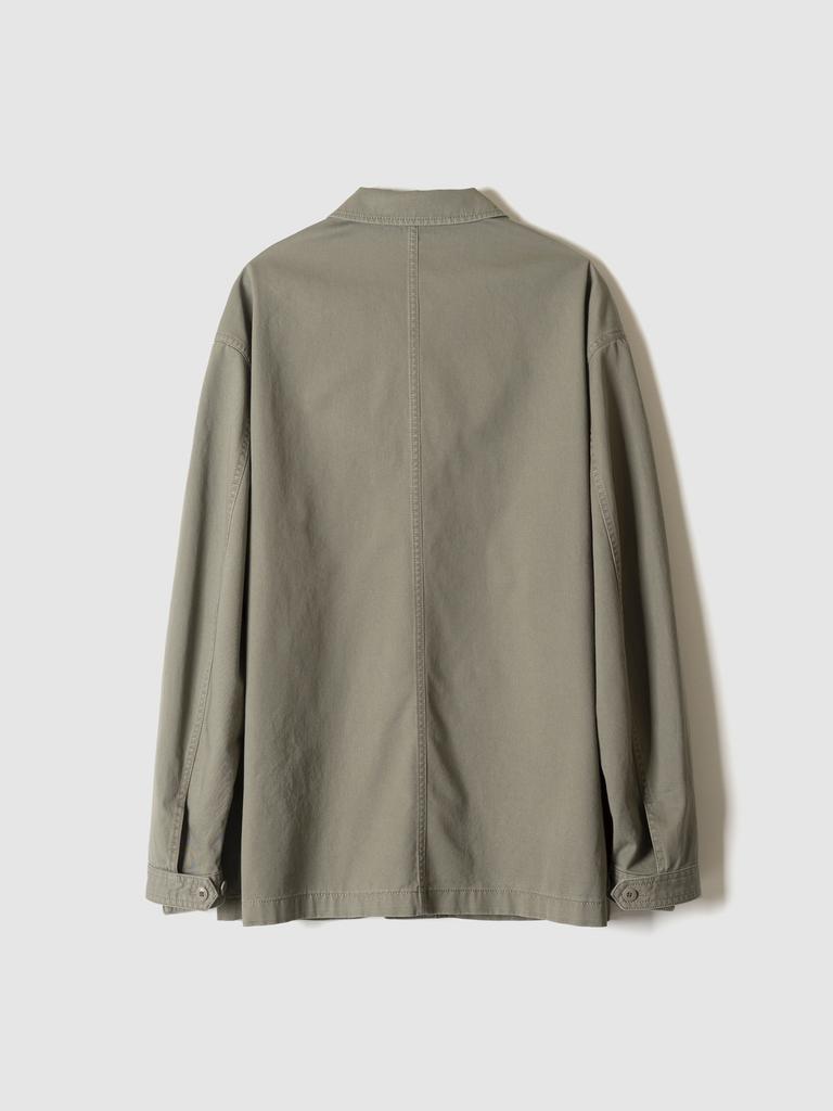 Pokerface Washed French Work Jacket Beige Khaki