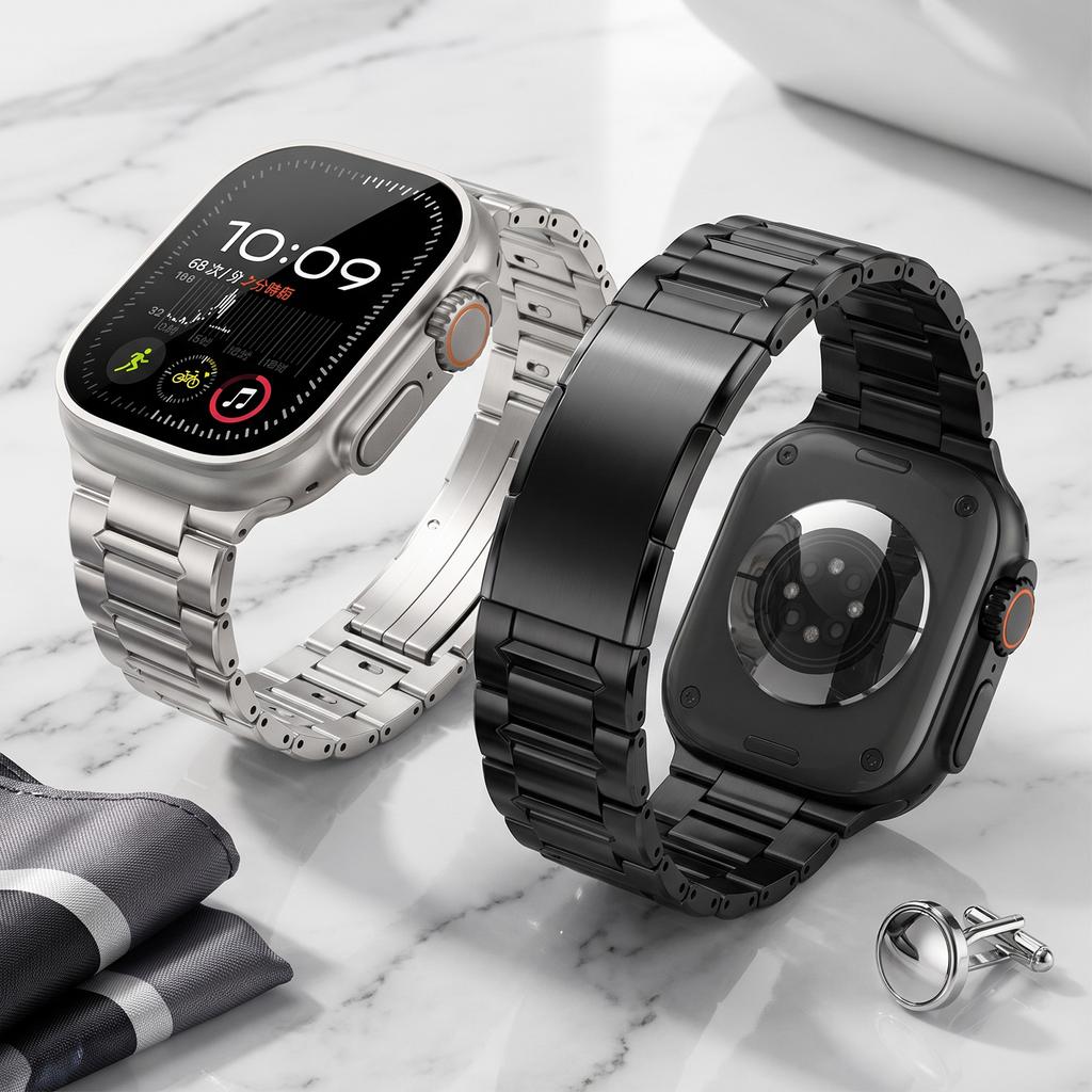 Cinturini Metallici di Lusso per Business Cinturino in Titanio Premium per Apple Watch Ultra 3 2 49mm Braccialetto Cinturino per Serie 11 10 9 8 7 e SE