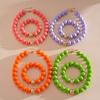Perlenschmuck für Damen, Acryl-Kettenhalsband mit großen Perlen, Elastisches Armband mit runden Perlen, Sommerliches Retro-Accessoire
