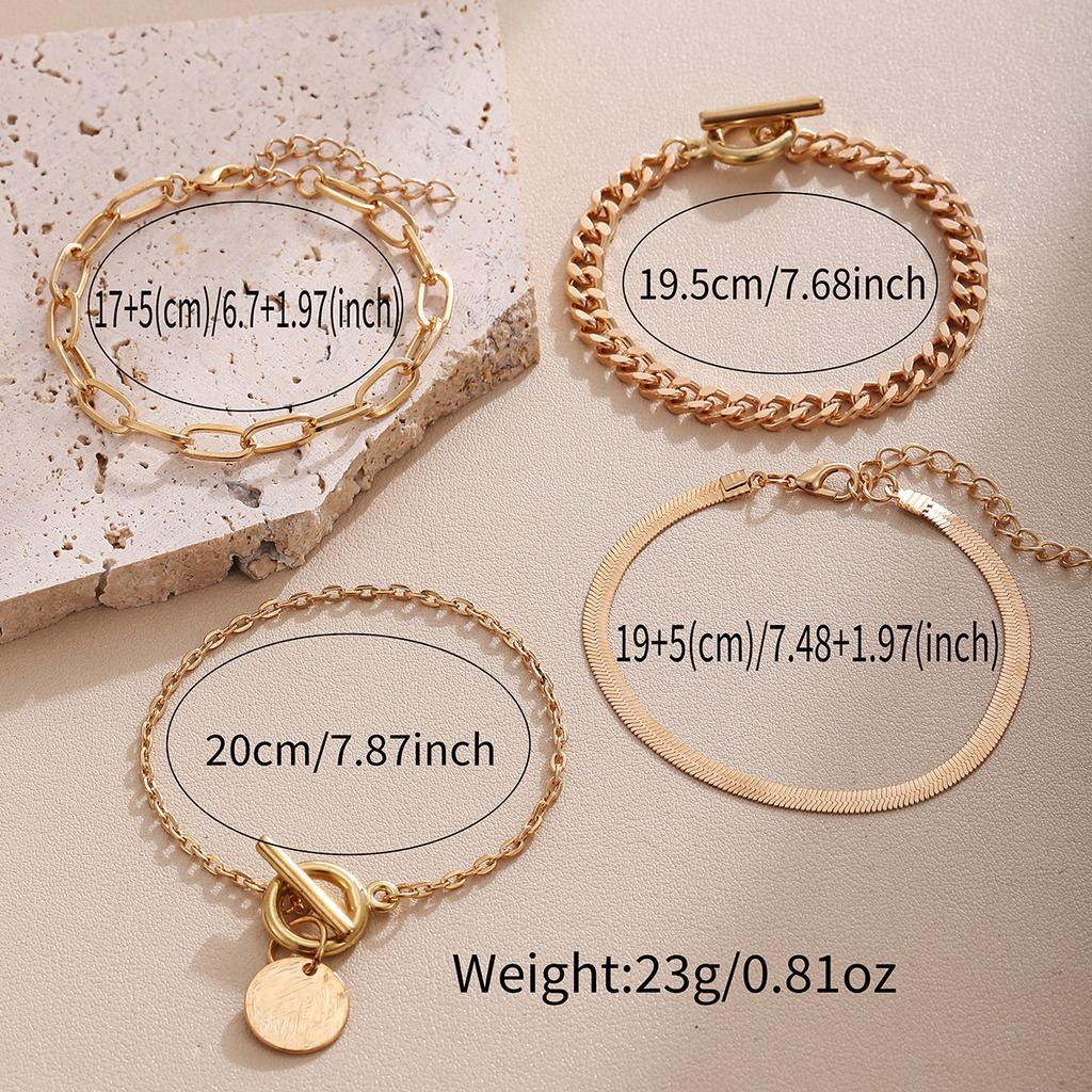 Hot-selling snake bone chain bracelet set, personalized and creative retro metal OT buckle chain bracelet
