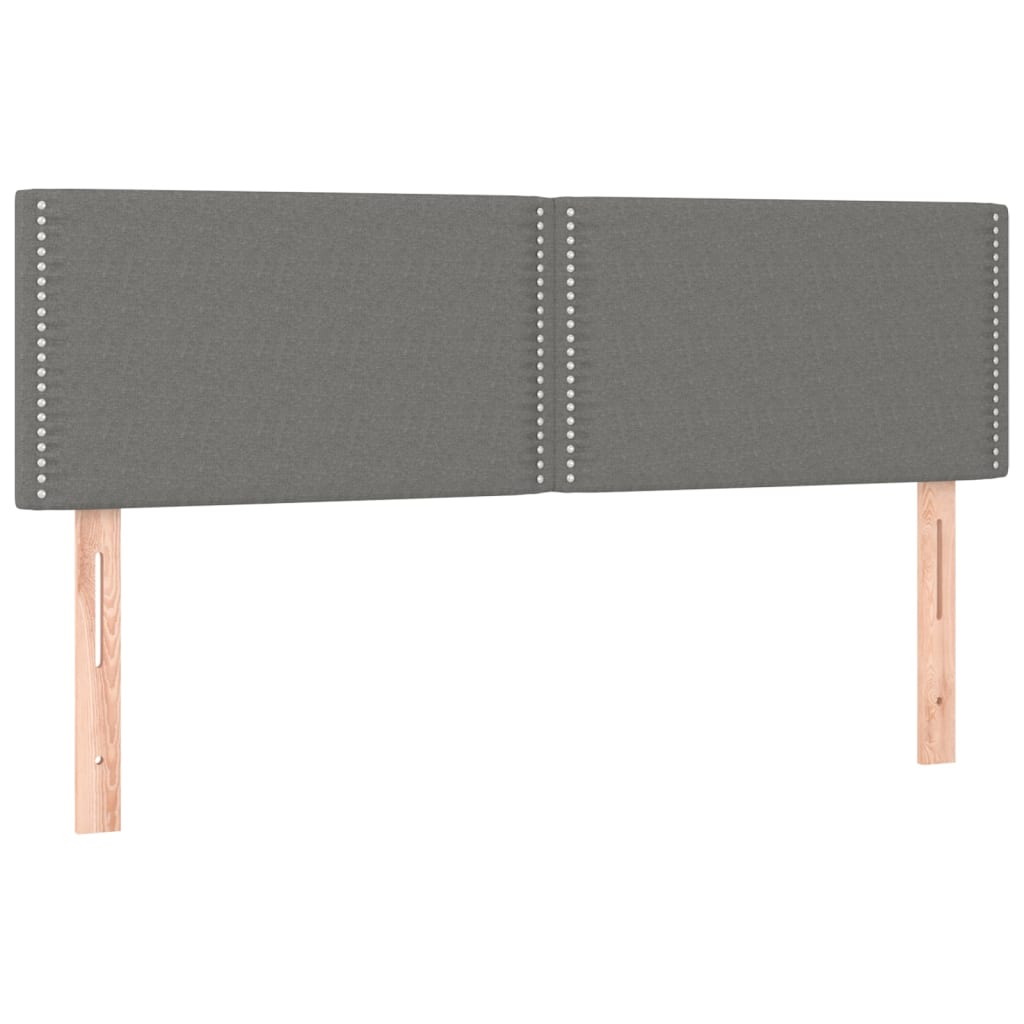 Vidaxl Łóżko Kontynentalne Z Materacem, Ciemnoszara Tkanina 140X190 Cm
