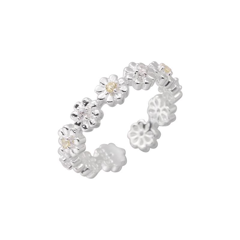 Кольцо на мизинец с бриллиантами из стерлингового серебра 925 пробы для женщин - элегантный и простой дизайн 5416A Adjustable Open