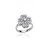Rotatable Four-leaf Clover Love Zircon Flower Ring Creative Design Sense Free Rotation Anti-pressure Ring