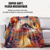 Colorful artistic style cat pattern Flannel printed blanket suitable for all seasons suitable for living room office sofa travel