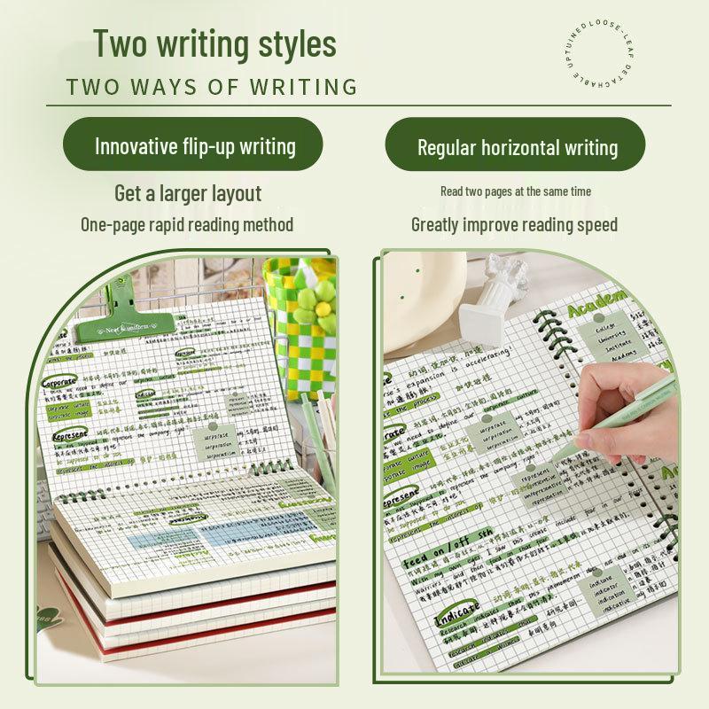 Retro B5 Top-Flip Detachable Ring Binder Notebook - Hand-Friendly Design