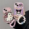 Kuromi Hello Kitty Pearl Chain Case For OPPO Reno 15F 15 Pro 14F 13F 12F 11F 14 13 12 Pro A6X A6 A5 Pro A60 5G Pochacco Casing