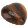 2pcs Tigerite Stone Heart Shape Shiny Gloss Exquisite Smooth Decorative Stone for Rockery Flower Pots Fish Tank 3cm