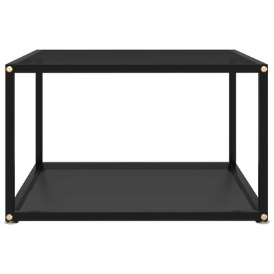 Coffee Table Black 60 X 60 X 35 Cm Tempered Glass