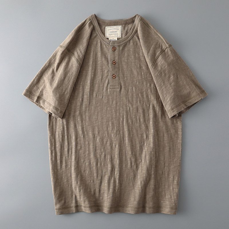 Trendy Slub Cotton Men Short Sleeve Export Export T-Shirt