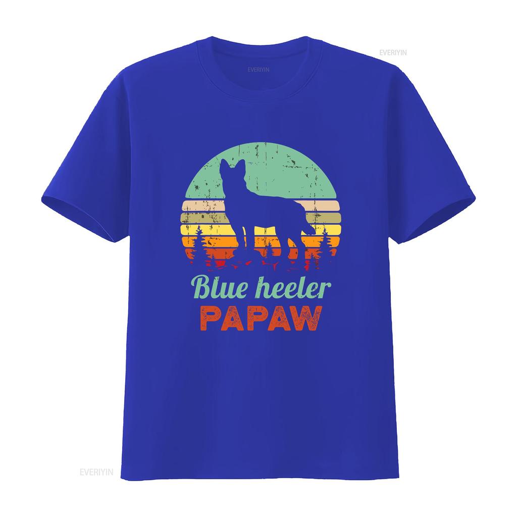 Blue Heeler Pops T Shirt Dog Dad Australian Cattle Fathers Day vintage Washed Stretched designer clothes Unisex homme