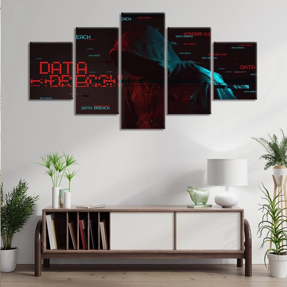 Modular Canvas Painting 5 Pieces Seaside Smoke Car Man HD Posters Prints Wall Art Modern Living Room Home Decor No Frame Picture
