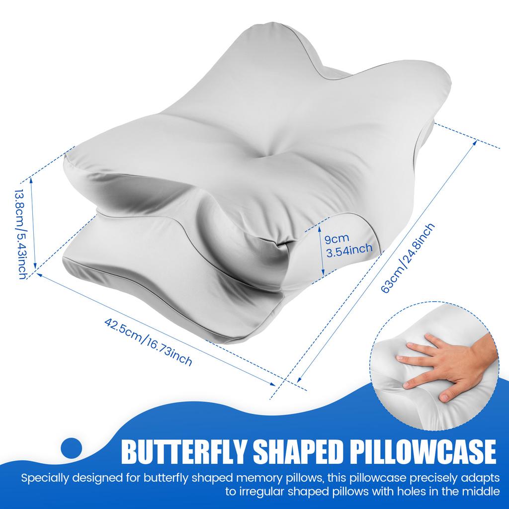 Cervical Pillowcase Soft Butterfly Shaped Pillowcase with Zipper Breathable Bed Pillow Cover Home Accessories for Hotel Hospital