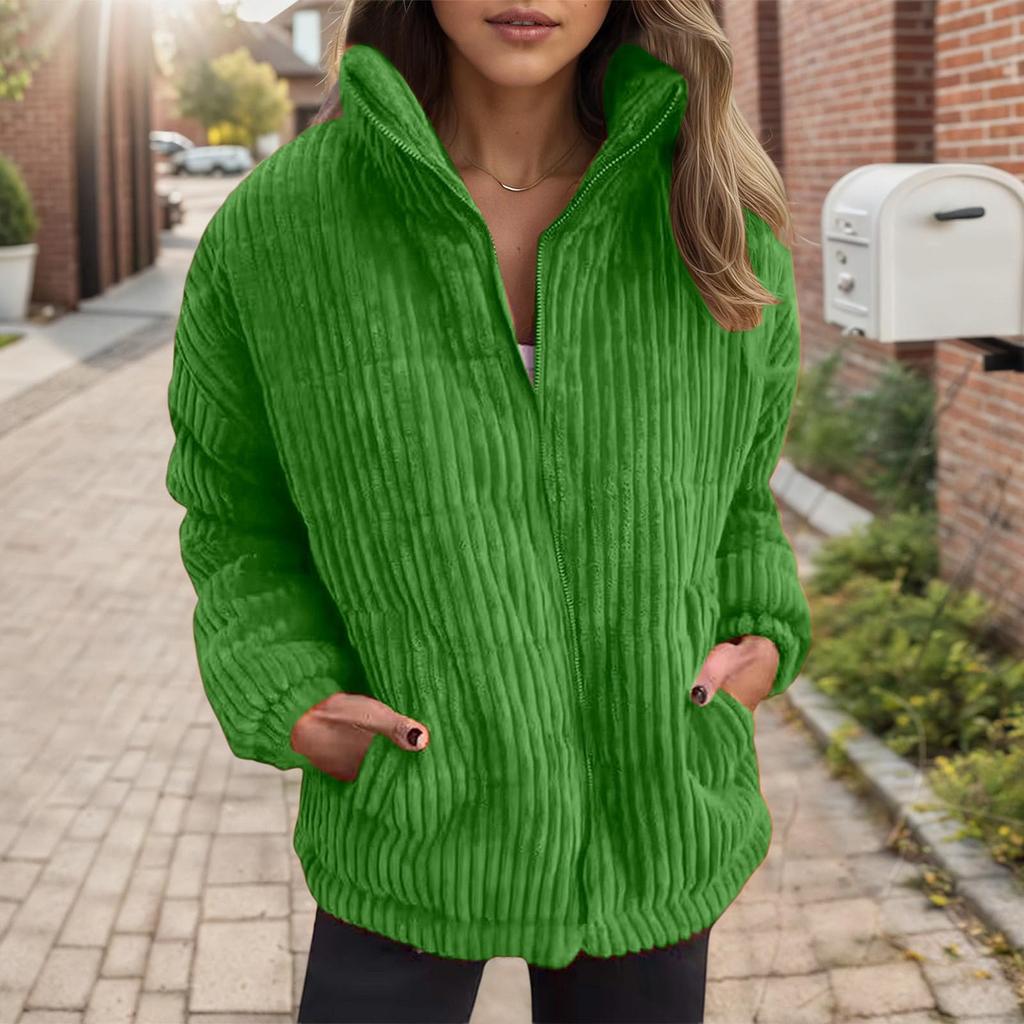 Women's Loose Comfortable Casual Fashion V-Neck Solid Color Long Sleeve Coat