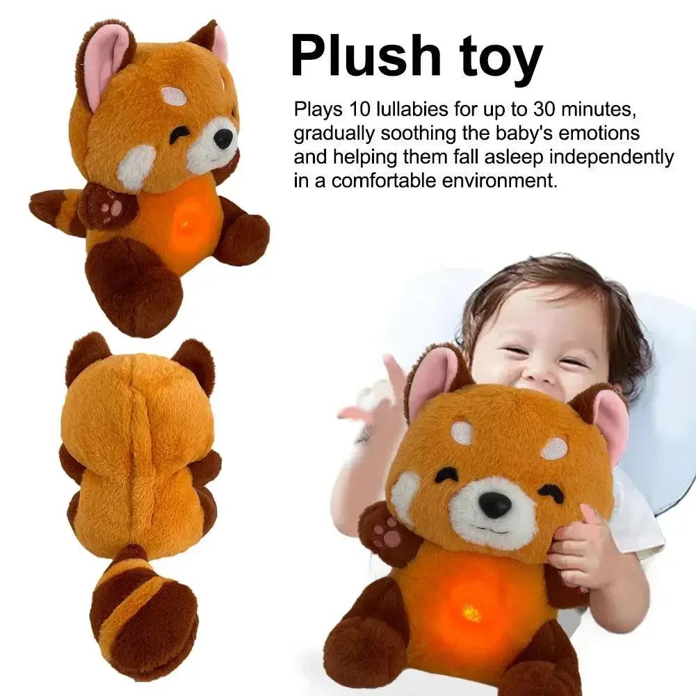 Plush Toy Red Panda Breathing Stuffed Animal  New For Anxiety Adults With Music Lights & Rhythmic Breathing In Four Modes