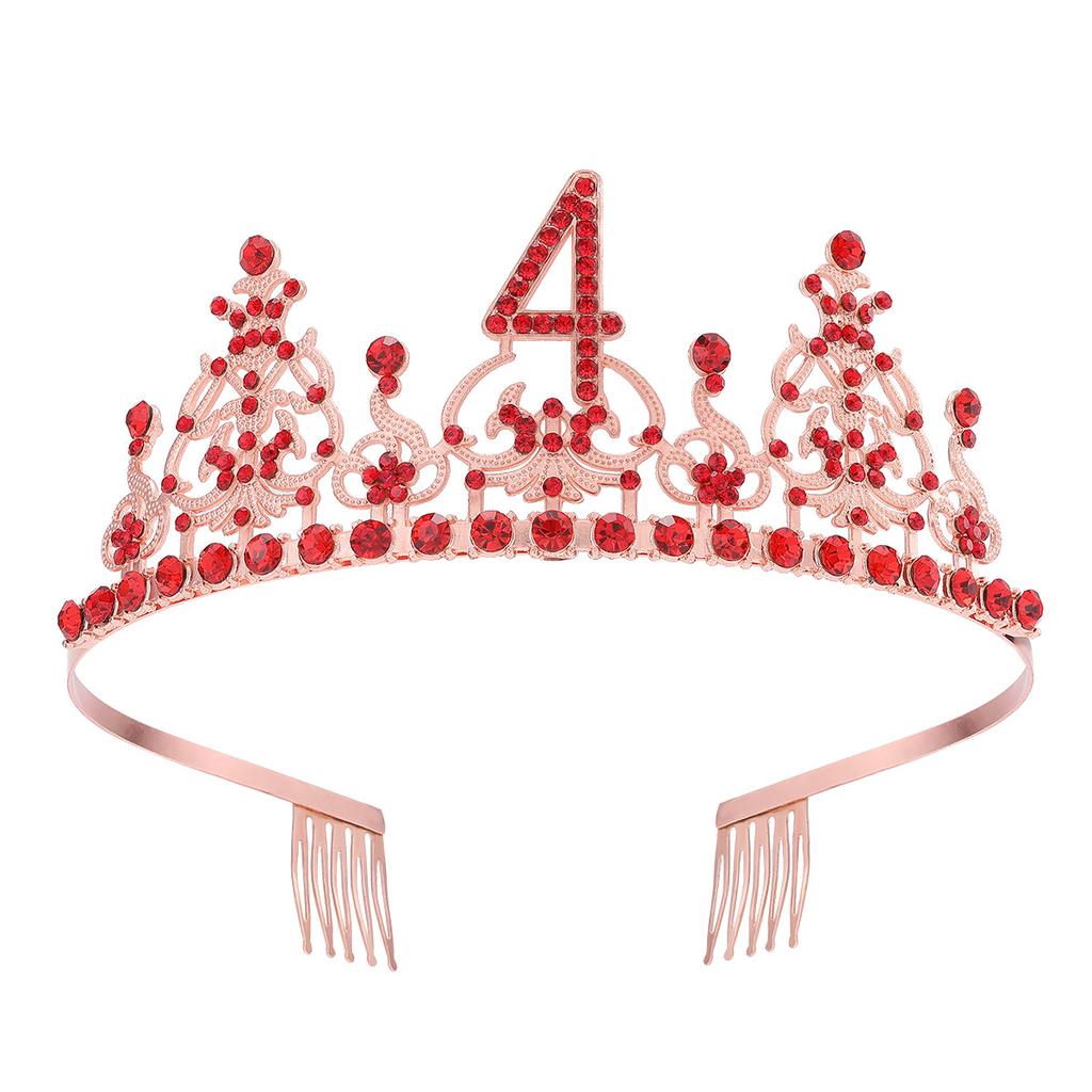 Fashion Alloy Digital Crown With Diamond Tiara 18Th Birthday Party Pearl Alloy Headband