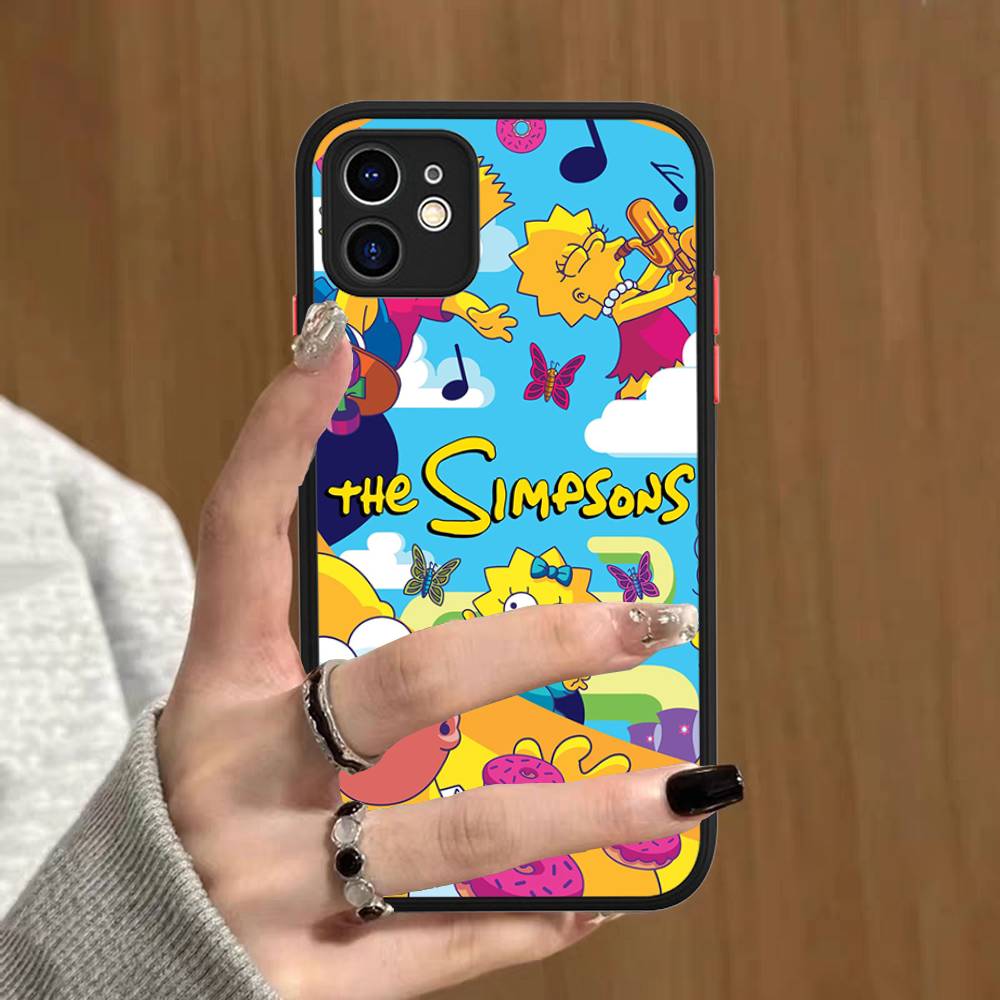 

Чехол для телефона Simpsons с матовой прозрачной поверхностью для iPhone 16 15 14 13 12 11 Pro Max X XS Max Plus iphone 14 plus