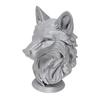 3D Printed Wolf Head Figurine, Realistic Wolf Head Statue with Round Base, Wild Animal Head Sculpture for Home Office Bookshelf