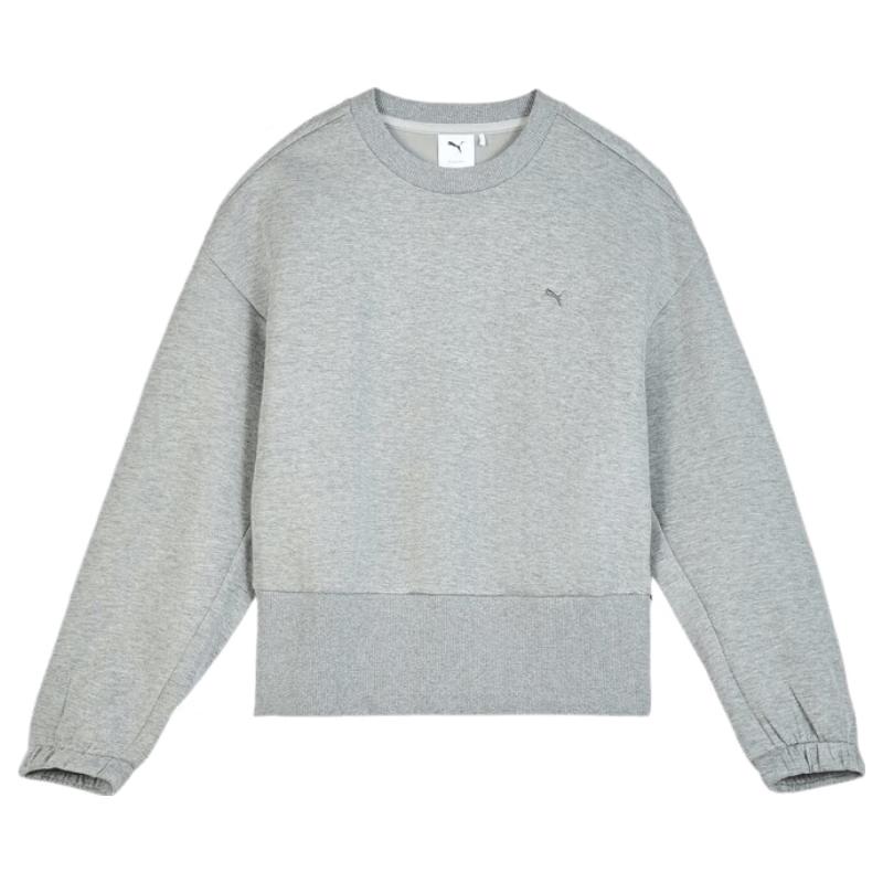 PUMA Women's Grey Crew Neck Long Sleeve Sweatshirt