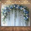 1pc, 2D flat, featuring a blue and white floral arch design, suitable for weddings, graduations, birthdays, and home décor. (wsj