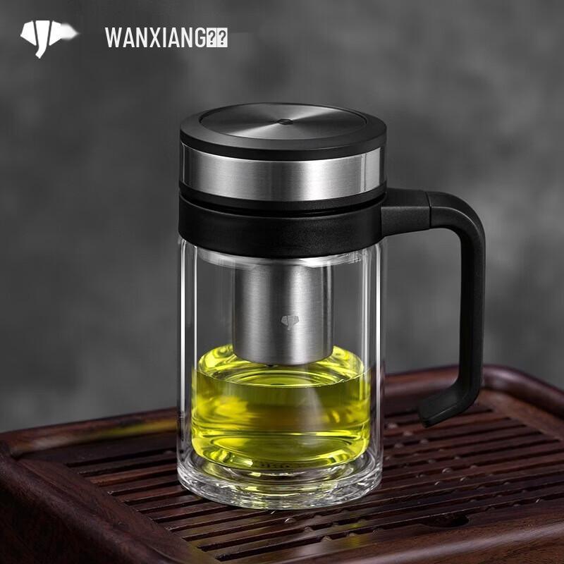 WANXIANG Heat-Resistant Glass Tea Mug with Handle