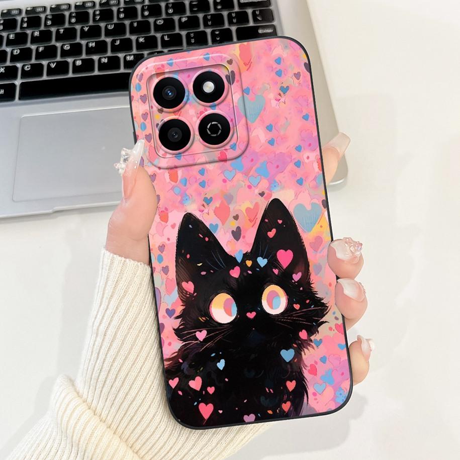 Shockproof Case For Honor X7c Cover HonorX7c 4G Funda Fashion Bowknot Marble Soft Liquid Silicone Cases For Honor 200 Smart Etui