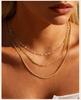 Layer Basic Chains Necklace for Women, 18K Gold Plated Stainless Steel Lips Round Bead Curb Twist Rope Chain Necklace Waterproof