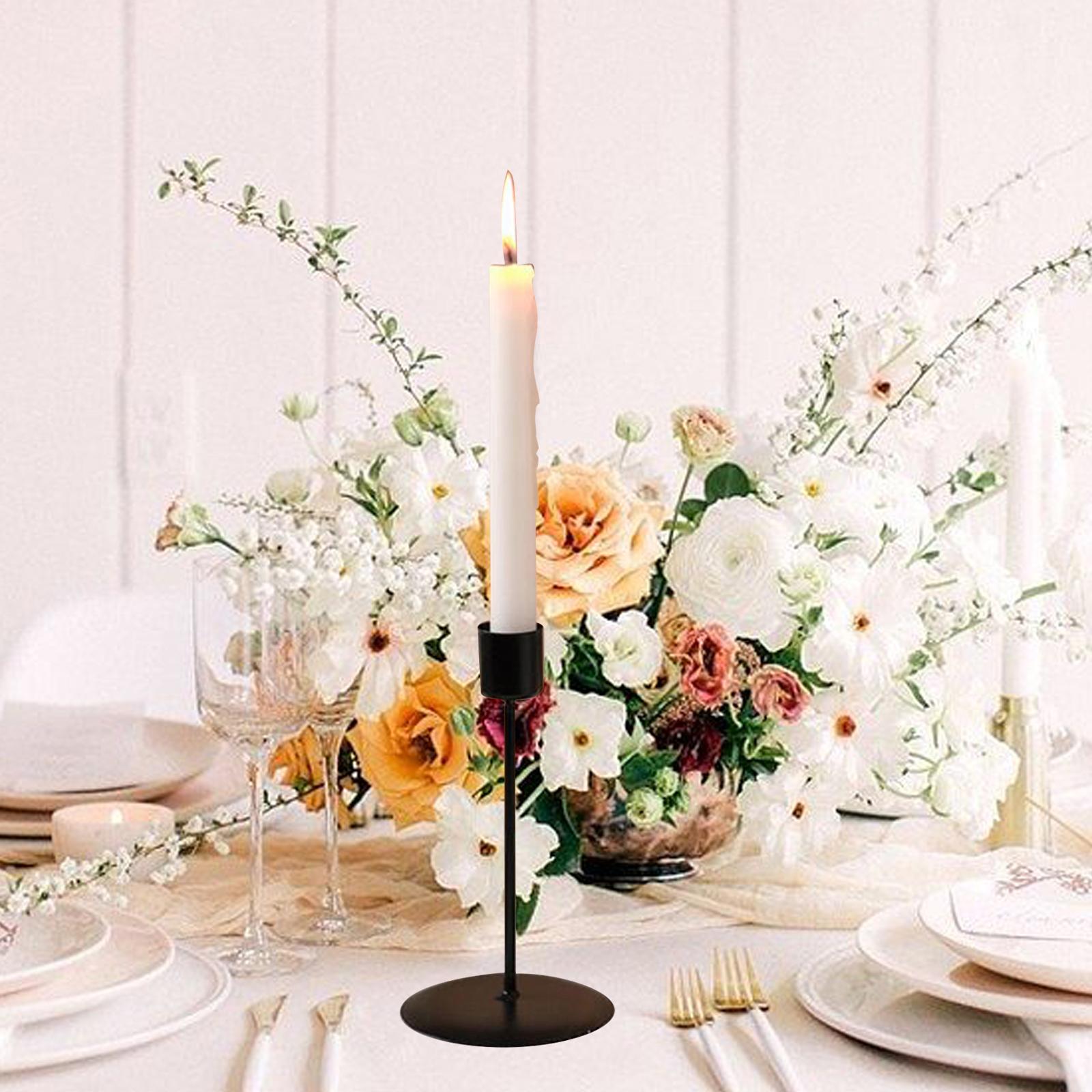 

Candle Holder for Pillar Candles Ornament Iron Decorative Candle Stick Holder for Desktop Festival Fireplace Anniversary Decor