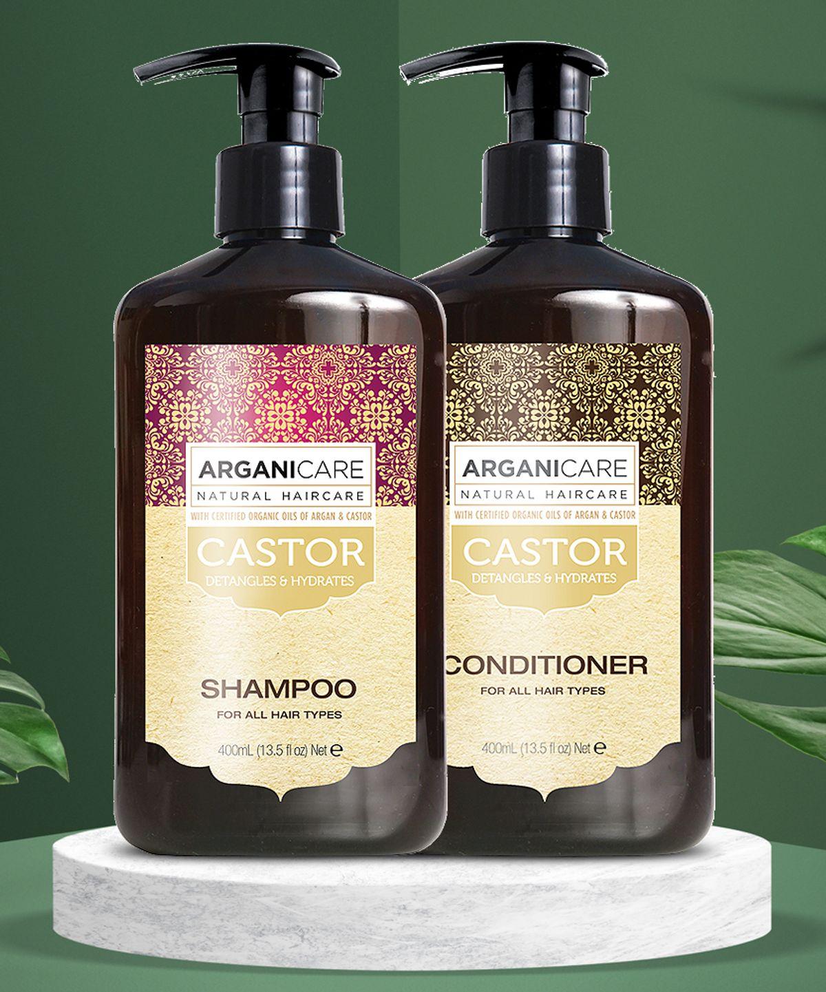 Castor & Argan Oil Hair Strengthening Shampoo 400ml + Hair Conditioner 400ml