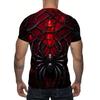 Men's 3D Black Spider Printed T-Shirt Casual Short Sleeve Crewneck Top Cool Spooky Blood Cobweb Graphic Tee Gothic Punk Style Summer Streetwear