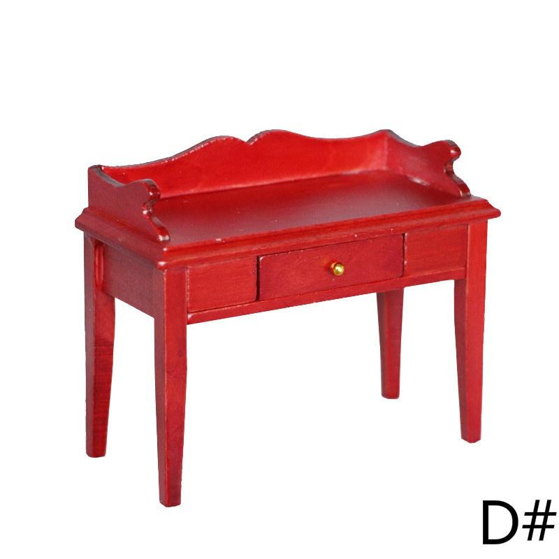 1/12 Dollhouse Miniature Mini Wooden Coffee Table Simulation End Table Furniture Toys for Doll House Decoration Accessories