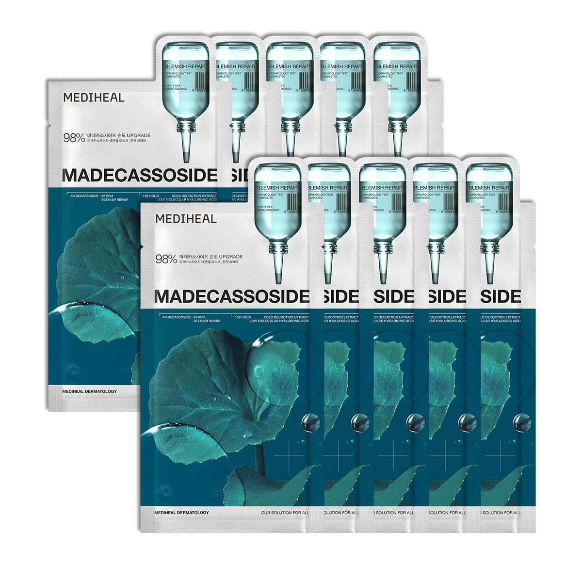 Mediheal Essential Mask Pack 10 sheets Select one from 7 types (MADECASSOSIDE, TEATREE, COLLAGEN, HYALURONATE, VITAMIN C, CERAMIDE, PDRN) MADECASSOSIDE
