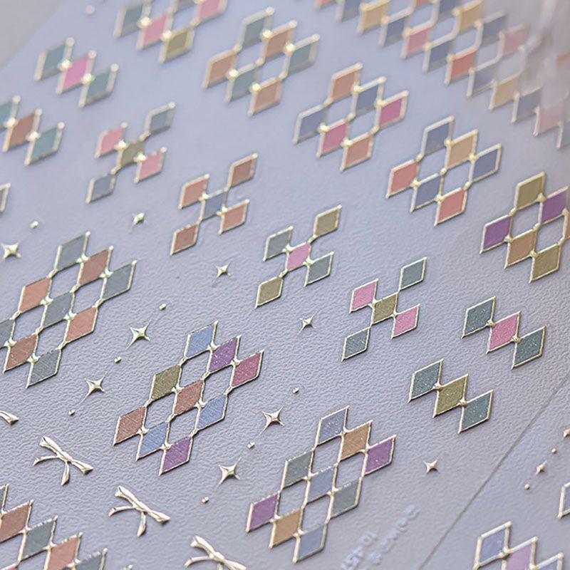 

Gilding Edge Diamond Lattice Nail Sticker New Arrival Relief 5D Three-Dimensional Adhesive Internet Celebrity Ins Nail Sticker 3D Decoration Color diamond lattice 4576