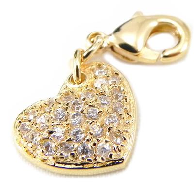 [G9331] - Vergoldeter 'Herz' Charm-Anhänger