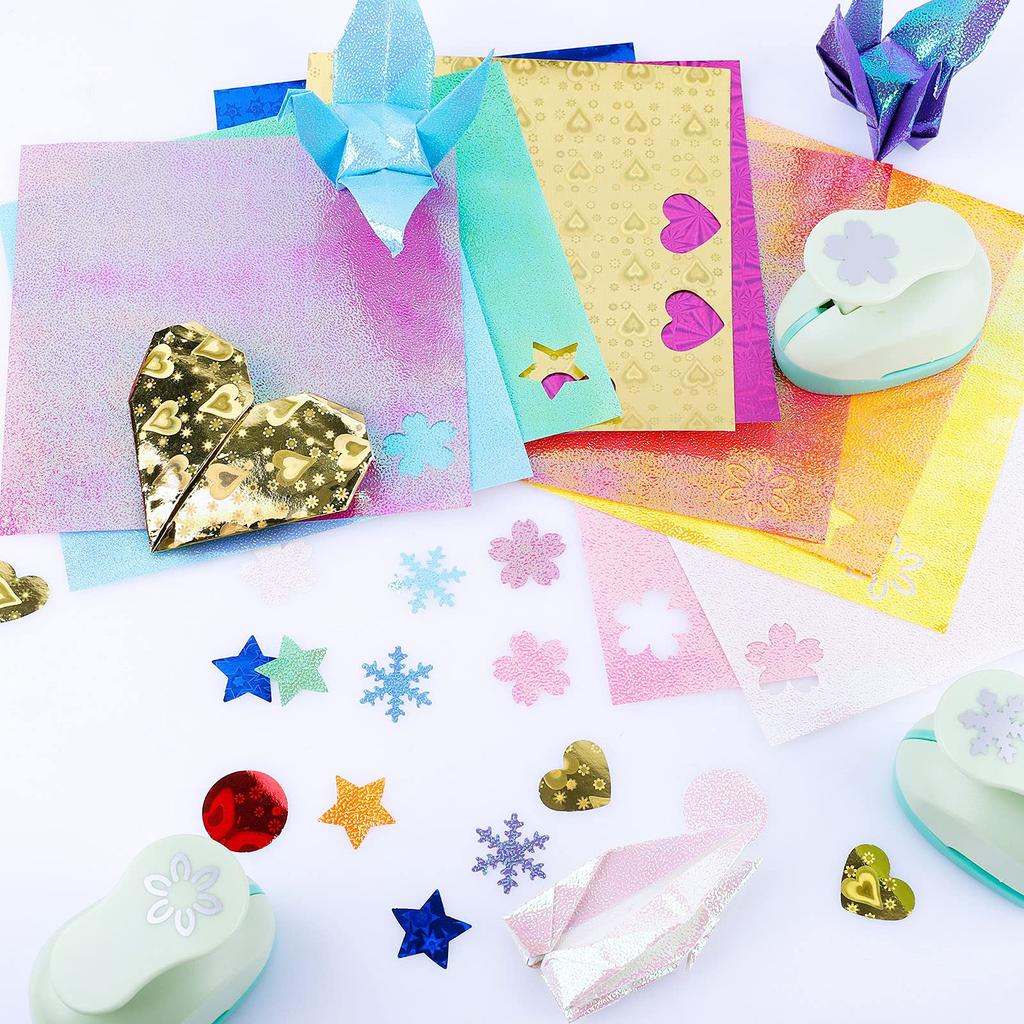 UCEC 100 Sheets of Origami Glitter Foil Origami Aurora Sparkle Glossy 15 Colorful Paper for Thousand DIY Origami Paper Paper, Paper, Paper, 15cm,