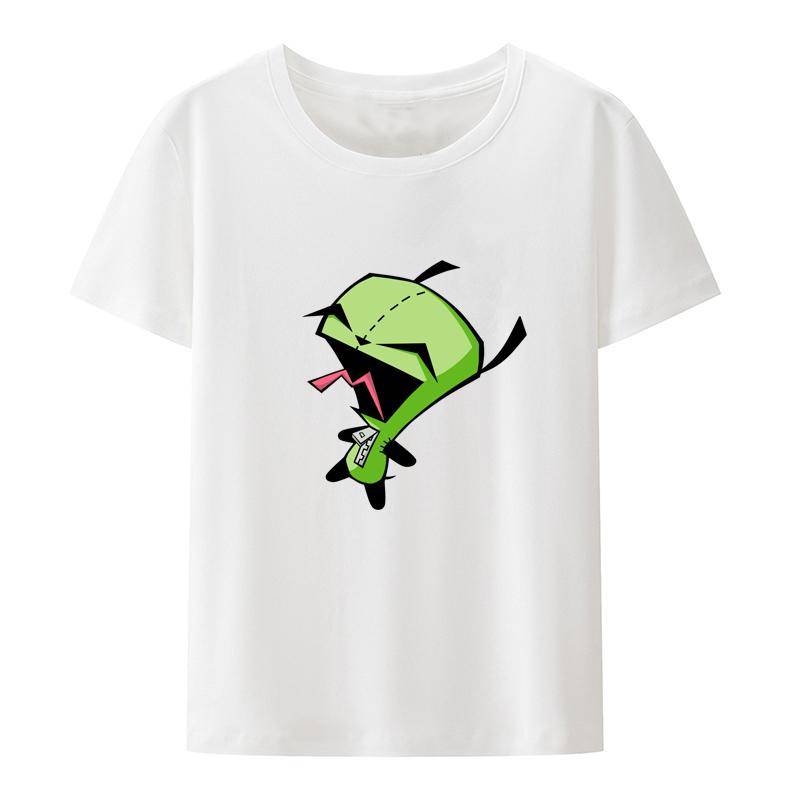 Invader Zim Grafische Kawaii Cartoon Printed Tshirt Top Humor Pattern Street Fashion Graphic Tshirts Print Leisure Hipster Cool