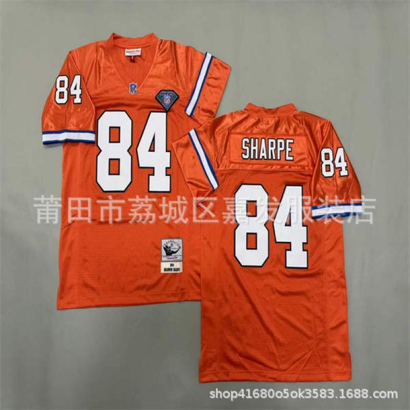 Denver Broncos Retro Football Jersey Mens Cotton Training Shirt NFL Style Rugby Sportswear