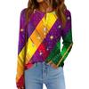 Haut Décontracté à Manches Longues Ample et Tendance pour Femme avec Imprimé Carnaval