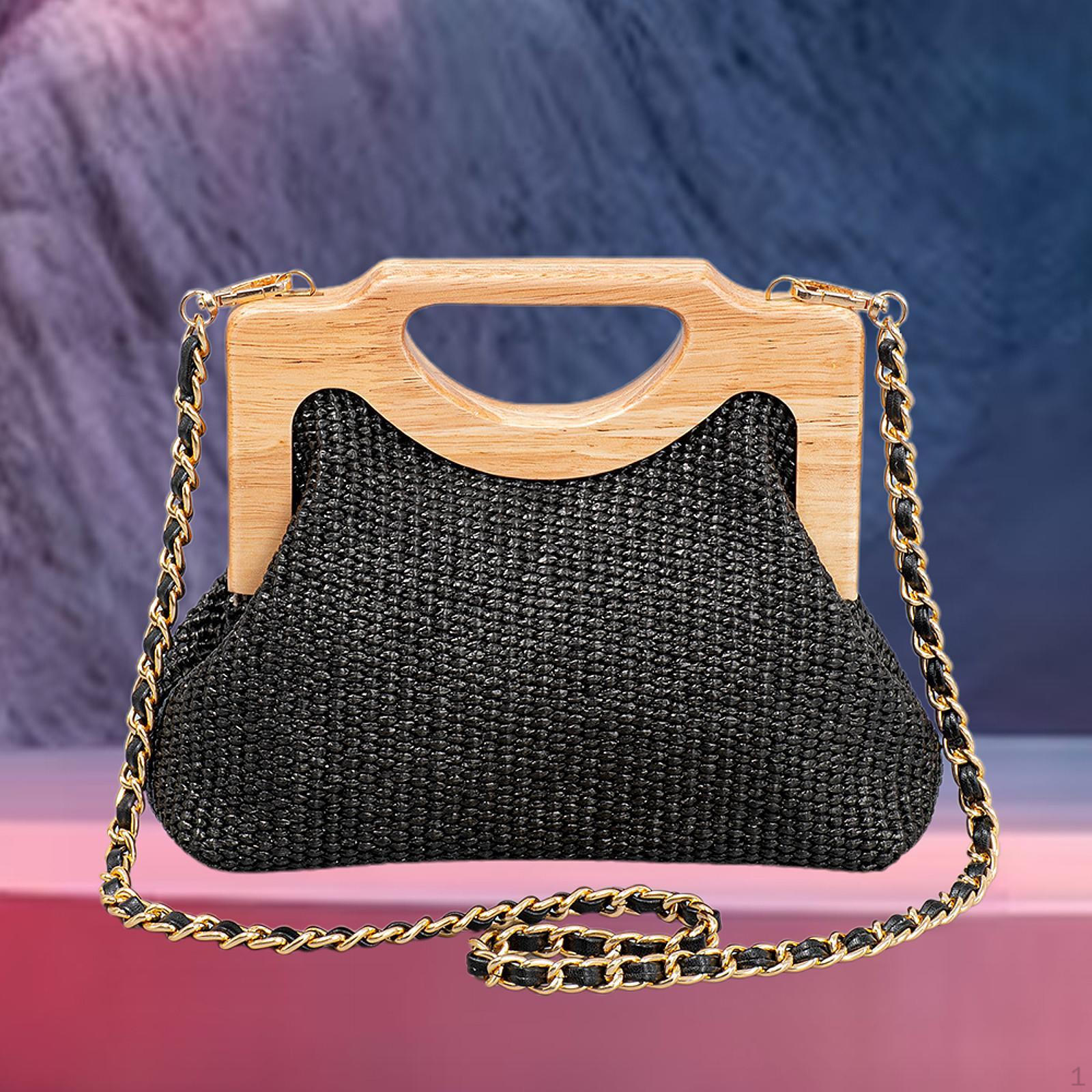 

Women Shoulder Bag Casual Chain Female Tote for Birthday Travel Street чорний