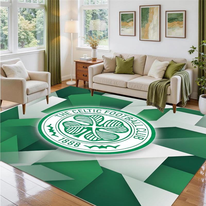 Celtic FC Design Crystal Velvet Rug Soft Decorative Mat for Bedroom Entrance